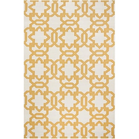 Safavieh 8 x 10 ft. Large Rectangle- Contemporary Dhurries Ivory And Yellow Flatweave Rug DHU751C-8